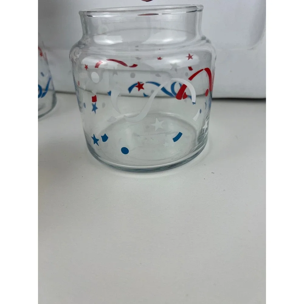 Vintage 1960s Mickey Minnie Mouse Patriotic Jar Set Red White Blue Stars Ceramic